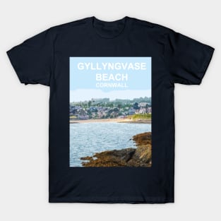 Gyllyngvase Falmouth Cornwall. Cornish gift. Travel poster T-Shirt